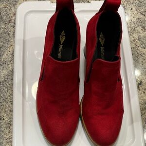 Jolimall Women's Red Ankle Boots size 10 but a bit too tight. Still new. 3”heels